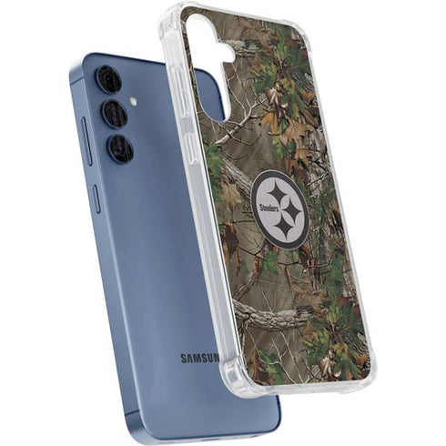 NFL Pittsburgh Steelers Realtree Xtra Green Camo Galaxy A35 5G Clear Case